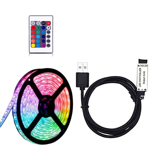 LED5050 Blackboard Epoxy RGB Light With IP65 Mini 24-key Remote Control TV Background Decoration Soft Light Strip Set