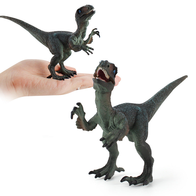 Simulation Ancient Dinosaur Jurassic Era Animal Model Velociraptor Dilophosaurus Plastic Dinosaur Ornaments Wholesale