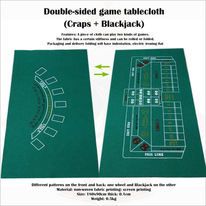 Double Sided Pattern Game Table Cloth Non Woven Texas Hold'Em Table Mat Table Cloth Card Mat