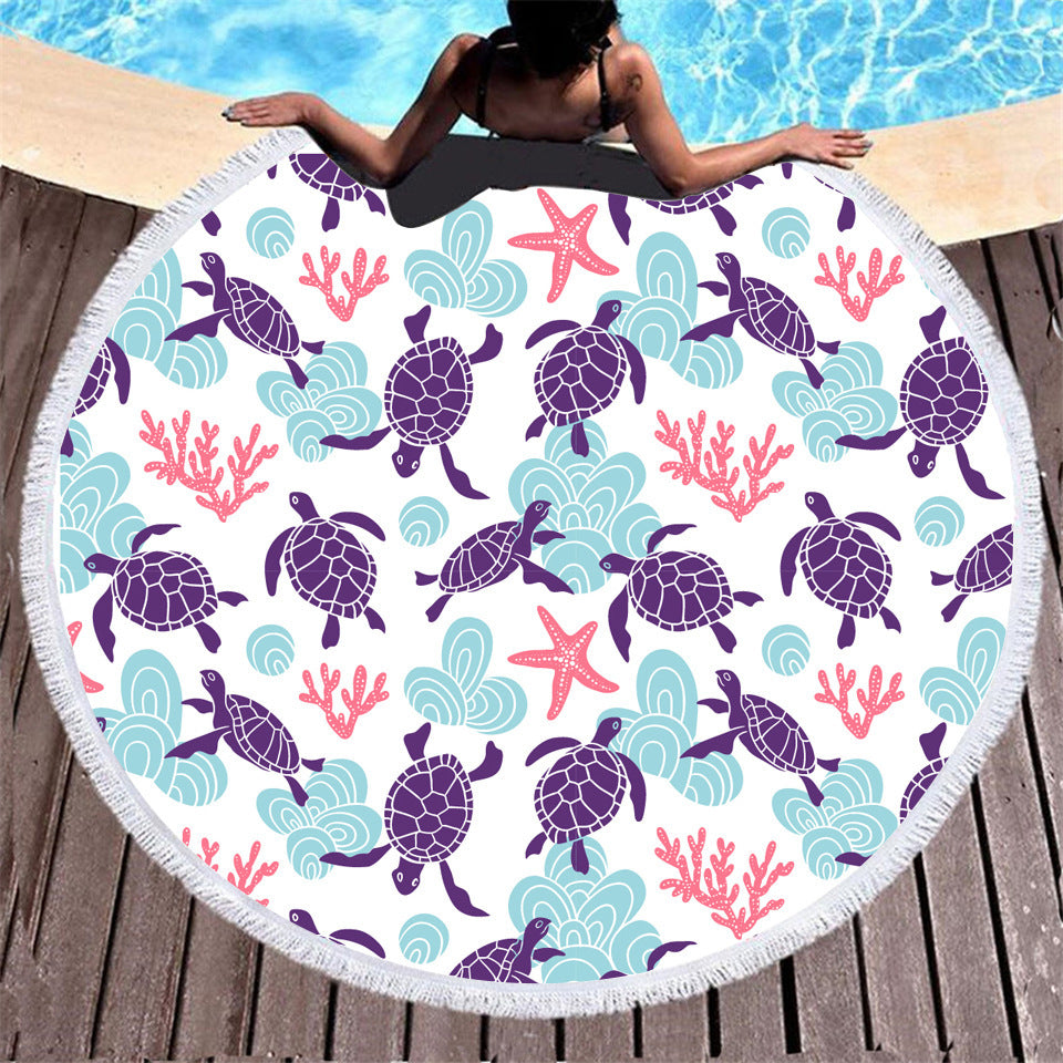 Tortoise Digital Printing Microfiber Round Beach Towel