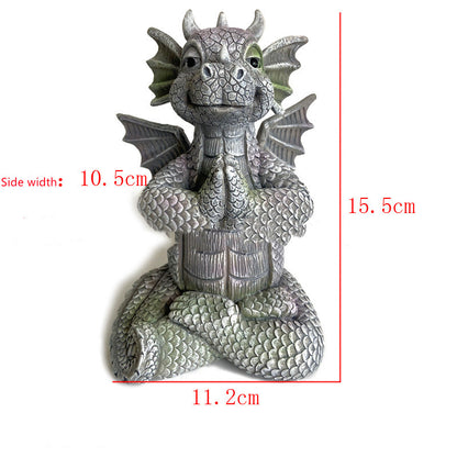 Garden Dragon Meditated Statue