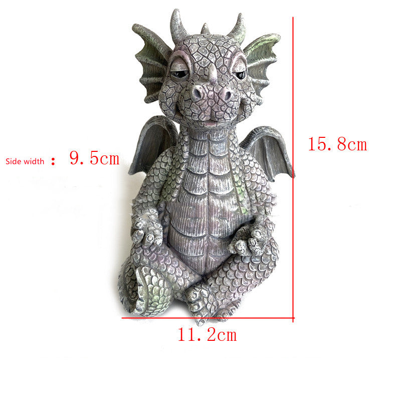 Garden Dragon Meditated Statue