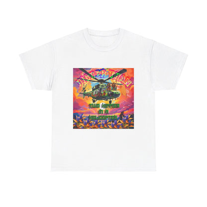 Higher Than A Hippie On A Helicopter Unisex Heavy Cotton Tee