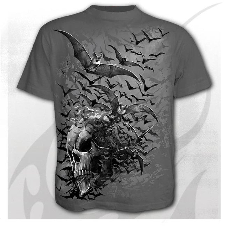 Printed Design Skull Men's Short Sleeve