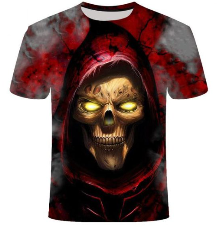 Personalized Street Skull T-shirt Short Sleeves