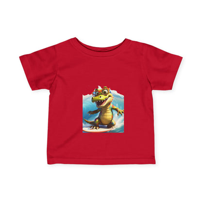 Cute Alligator Surfing Infant Tee - Perfect for Playtime & Summer Fun