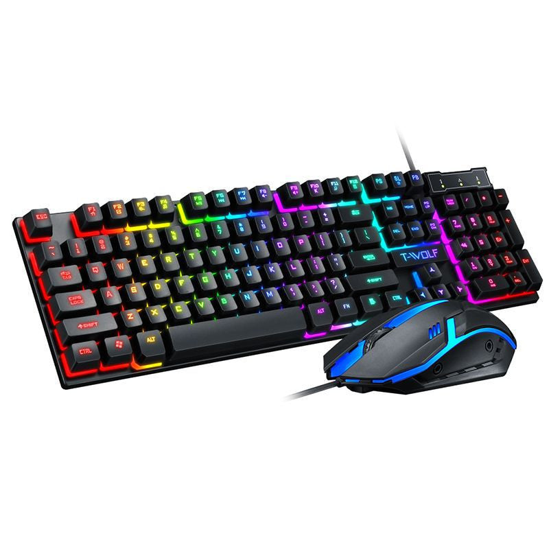 Wired Keyboard And Mouse Set Game Character Illuminated LED Keyboard And Mouse