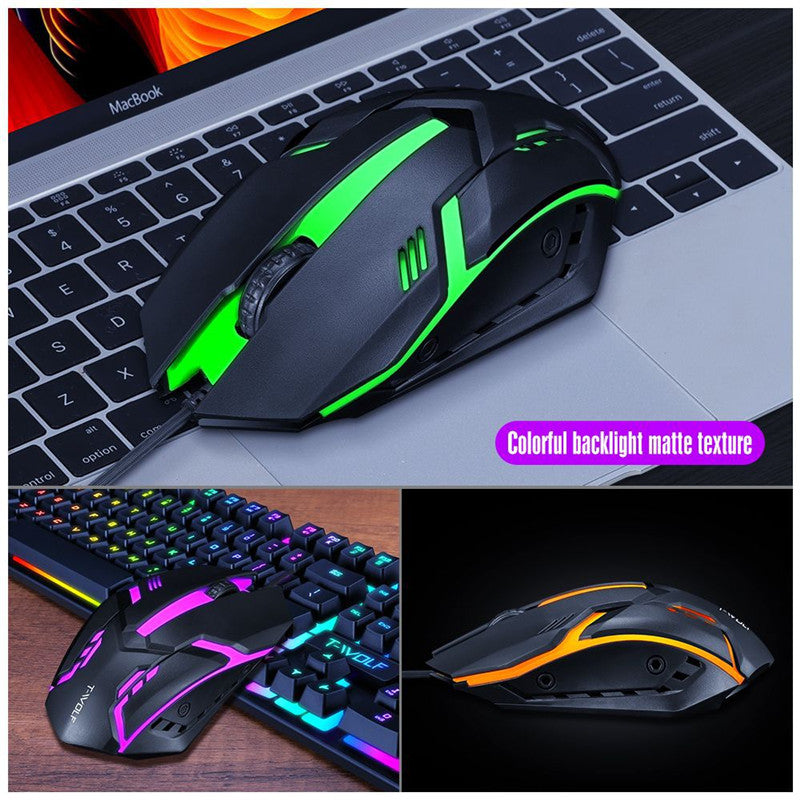 Wired Keyboard And Mouse Set Game Character Illuminated LED Keyboard And Mouse