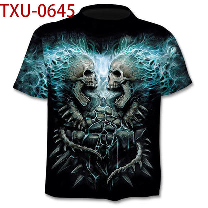 Personalized Street Skull T-shirt Short Sleeves