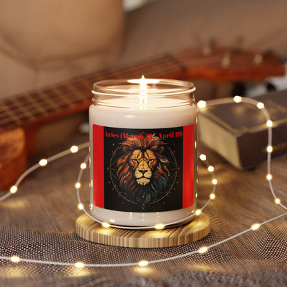 Aries Zodiac Scented Soy Candle - 9oz | Perfect Gift for Astrology Lovers | March 21 - April 19