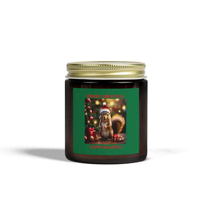 Scented Candles - Merry Christmas Holiday Decor with Festive Squirrel