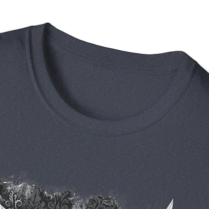 Gothic Winged Skull T-Shirt | Unisex Graphic Tee for Music Lovers, Halloween, Casual Wear, Gift for Him & Her