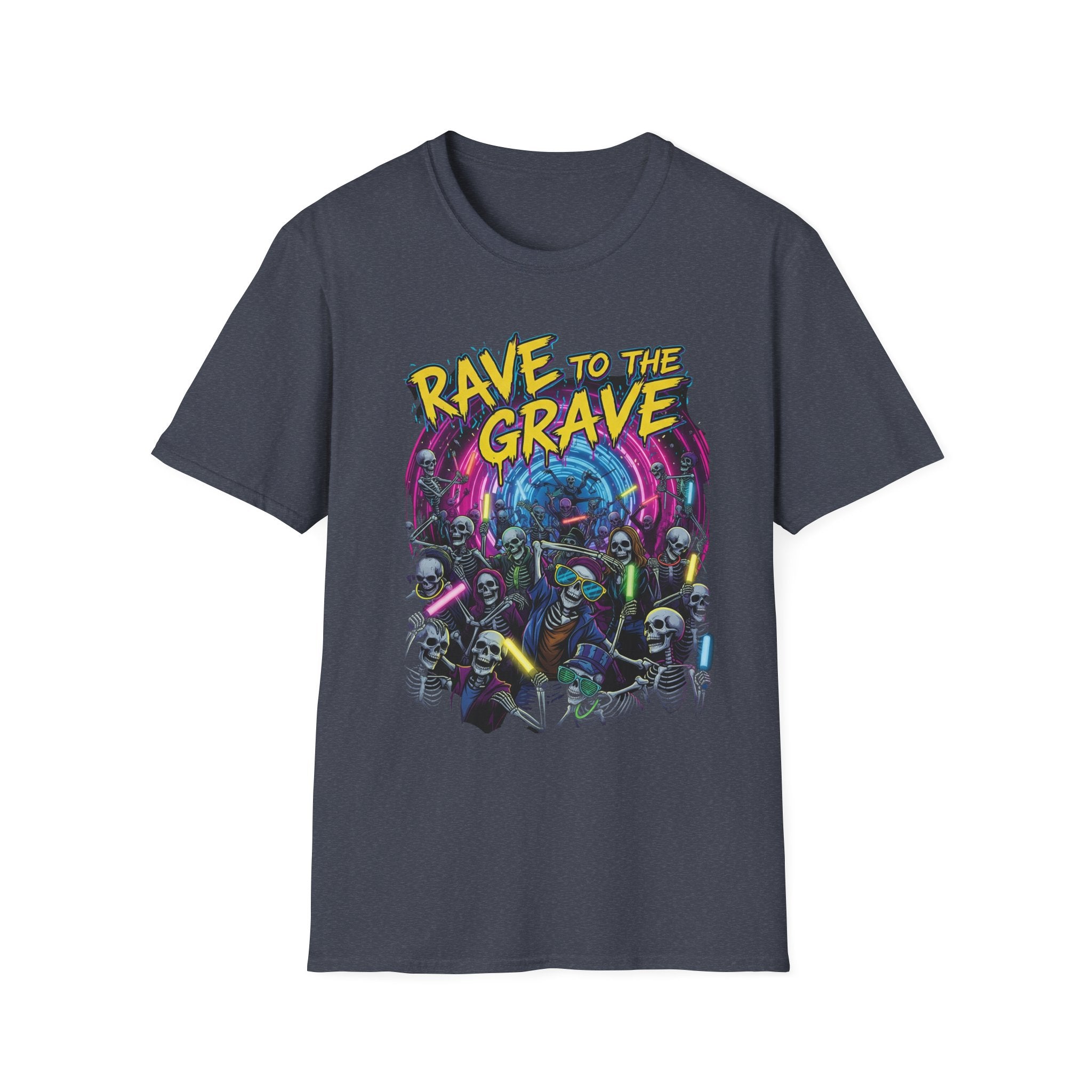 Rave to the Grave Unisex T-Shirt | Festival Wear, Halloween Costume, Gift for Party Lovers, Music Festival Tee, Graphic Shirt