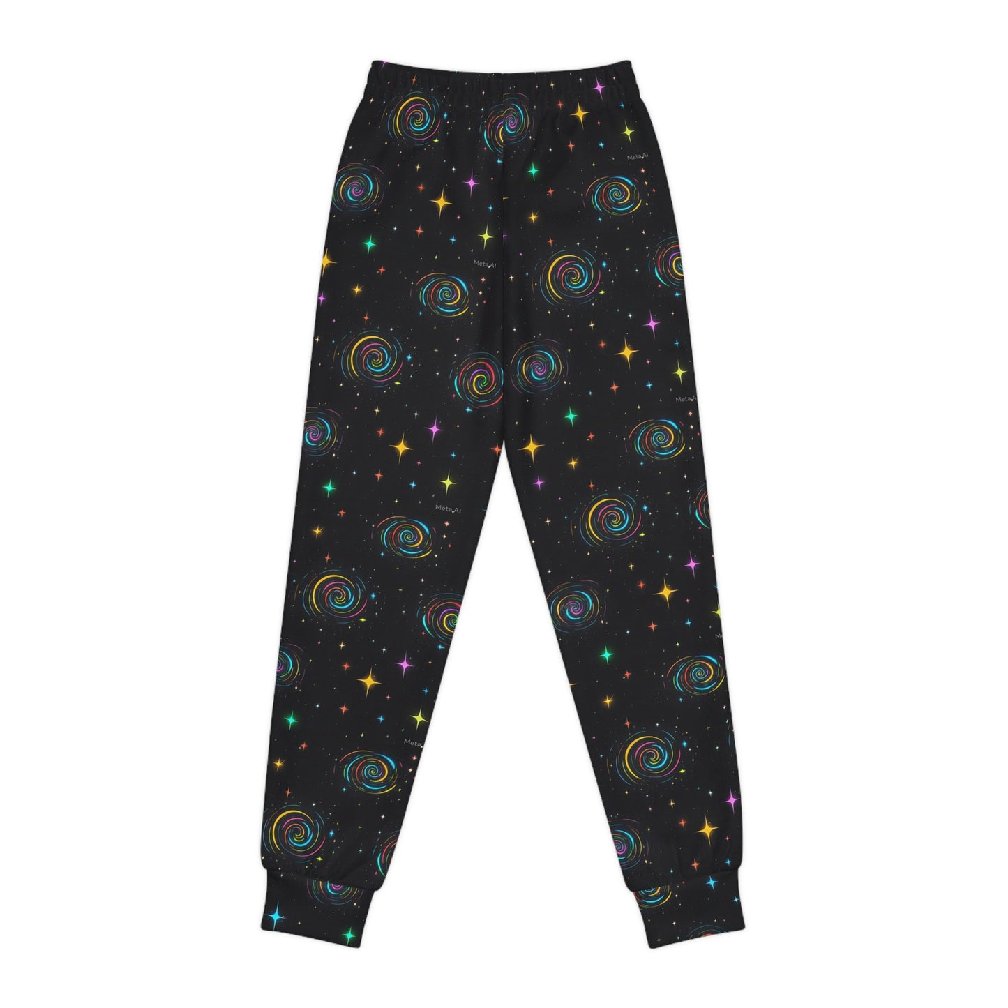 Cosmic Swirl Youth Joggers - Colorful Galaxy Design for Active Kids