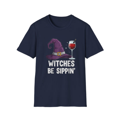 Witches Be Sippin' Unisex Softstyle T-Shirt | Spooky Season Tee, Halloween Gift, Witchy Apparel, Casual Wear, Festival Shirt