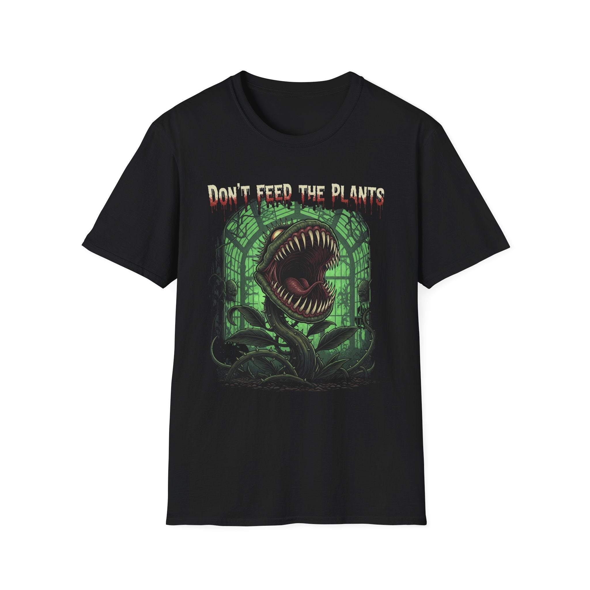 Don't Feed the Plants Unisex Softstyle T-Shirt, Horror T-Shirt, Halloween Shirt, Plant Lover Gift, Quirky Graphic Tee