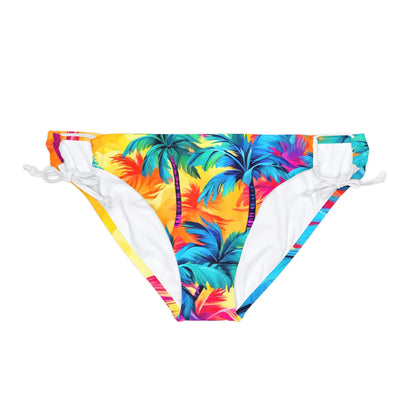 Rainbow Palm Loop Tie Side Bikini Bottom (AOP)