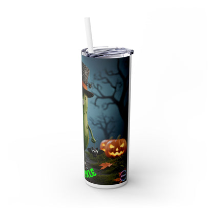 Halloween Mr. Pickle Tumbler, 20oz Skinny Tumbler with Straw, Fun for Parties, Trick or Treat, Kids Gift, Spooky Decor