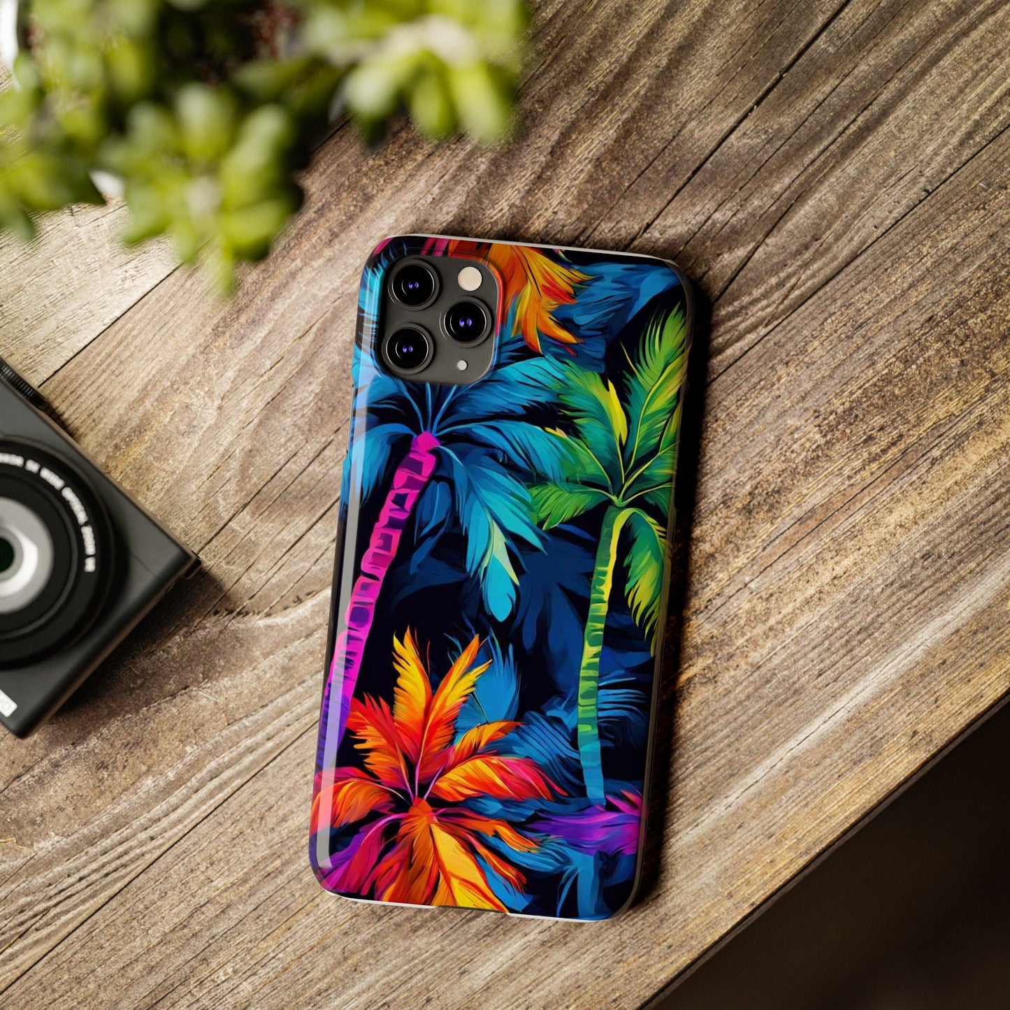 Dark Palm Slim Phone Cases