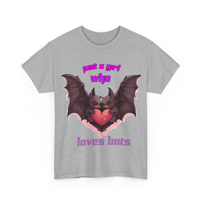 Just a Girl Who Loves Bats Unisex Heavy Cotton Tee