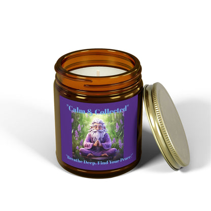 Calm & Collected Scented Candle - Coconut Apricot Wax (4oz, 9oz) - Breathe Deep, Find Your Peace!