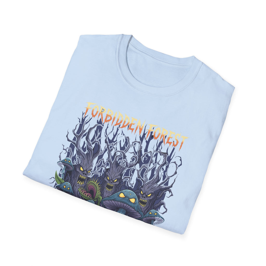 Forbidden Forest Graphic T-Shirt for Nature Lovers & Mystical Vibes, Gift for Halloween, Casual Wear, Adventure Tee, Unique Design