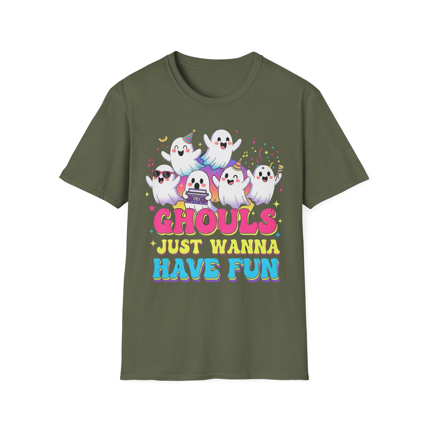 Ghoulish Fun T-Shirt, Ghost Theme Tee, Unisex Halloween Shirt, Cute Spooky Apparel, Fun Costume Idea, Party Outfit