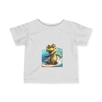 Cute Alligator Surfing Infant Tee - Perfect for Playtime & Summer Fun