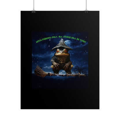 Witch Parking Only Toad Rolled Posters