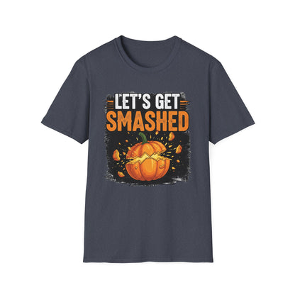 Halloween Pumpkin Lets Get Smashed Graphic T-Shirt, Fall Unisex Tee, Let's Get Smashed Halloween Shirt, Casual Halloween Apparel, Fun Pumpkin Shirt