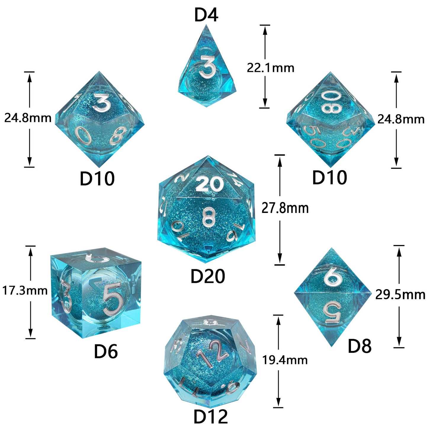 Fashion Resin Quicksand Dice Liquid