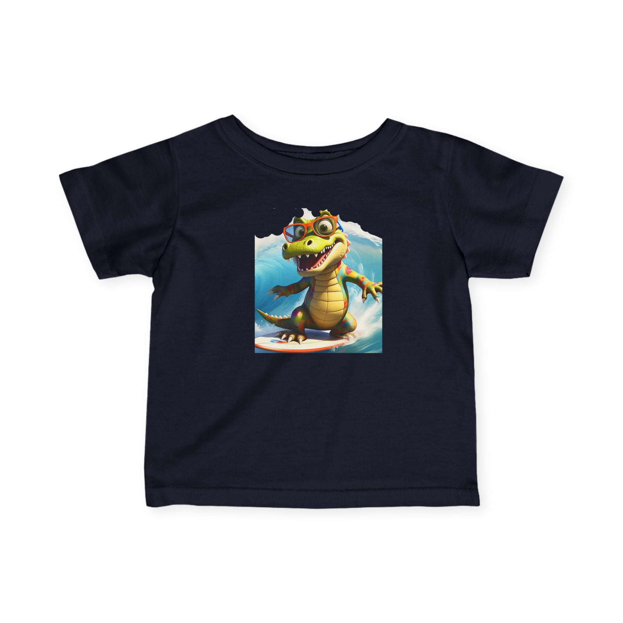 Cute Alligator Surfing Infant Tee - Perfect for Playtime & Summer Fun