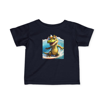 Cute Alligator Surfing Infant Tee - Perfect for Playtime & Summer Fun