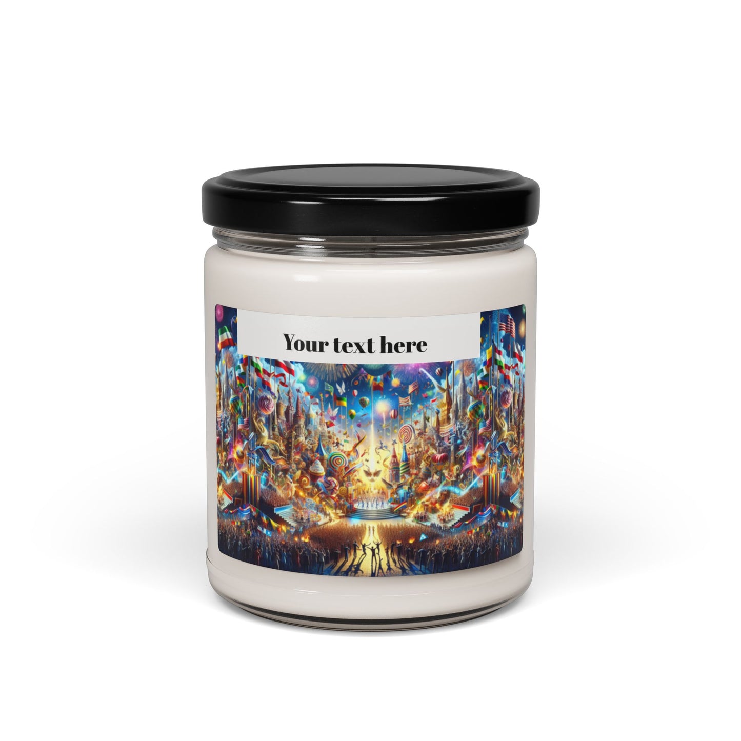 Festive Celebration Customizable Scented Soy Candle - 9oz, Colorful Aromatherapy for Holidays & Special Occasions