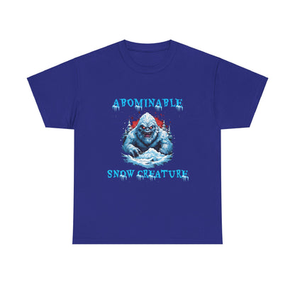 Unisex Heavy Cotton Tee - Abominable Snow Creature Graphic Tee