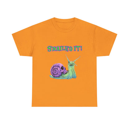 "Snailed It!" Unisex Heavy Cotton Tee - Slow & Steady Sass for Professional Weirdos