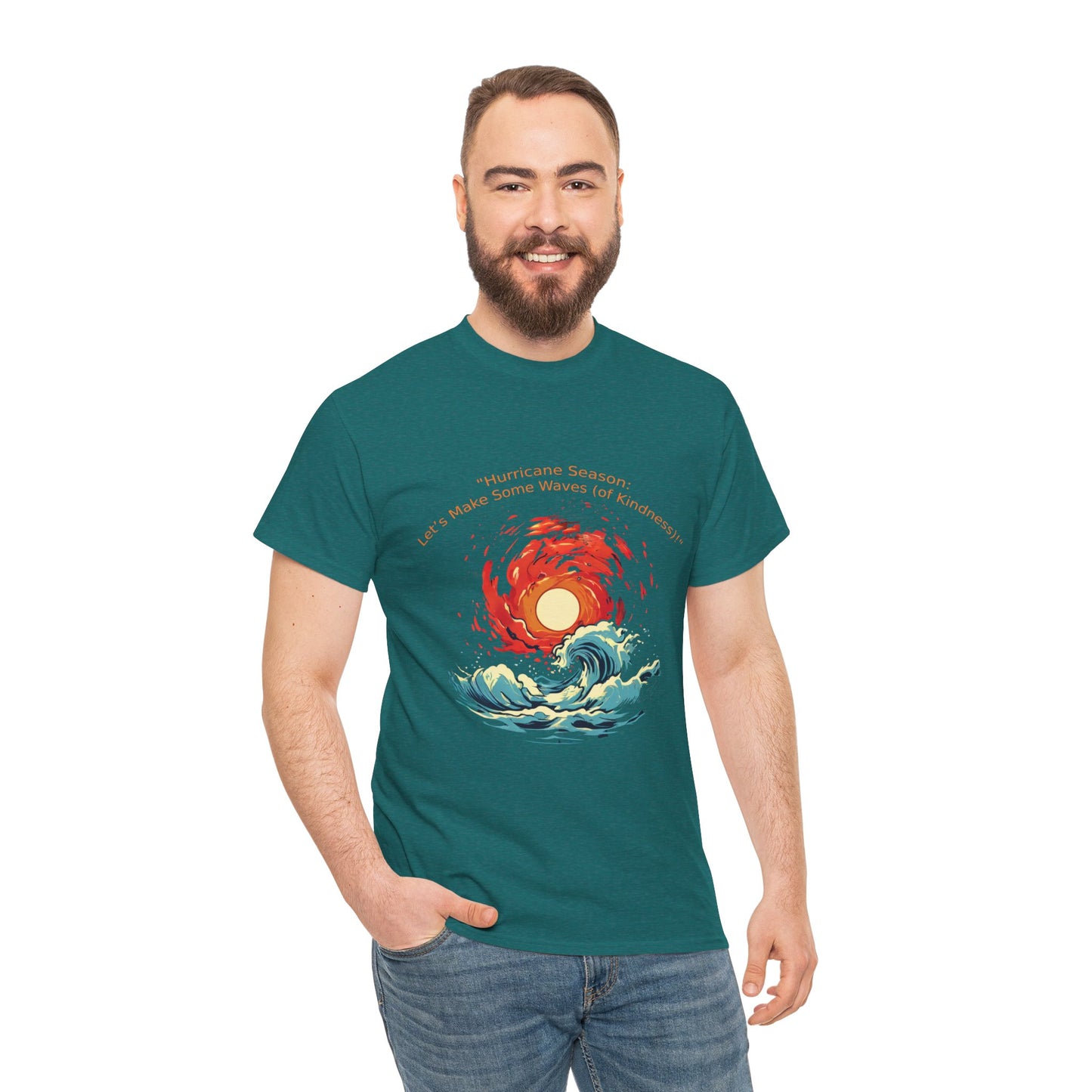 Unisex Heavy Cotton Tee - "Hurricane Season" Design for Beach Lovers & Ocean Enthusiasts