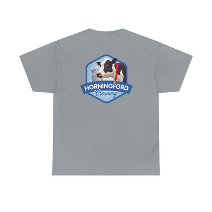 Horningford Creamery Unisex Heavy Cotton Tee - Farm Fresh Design with Cow Graphic
