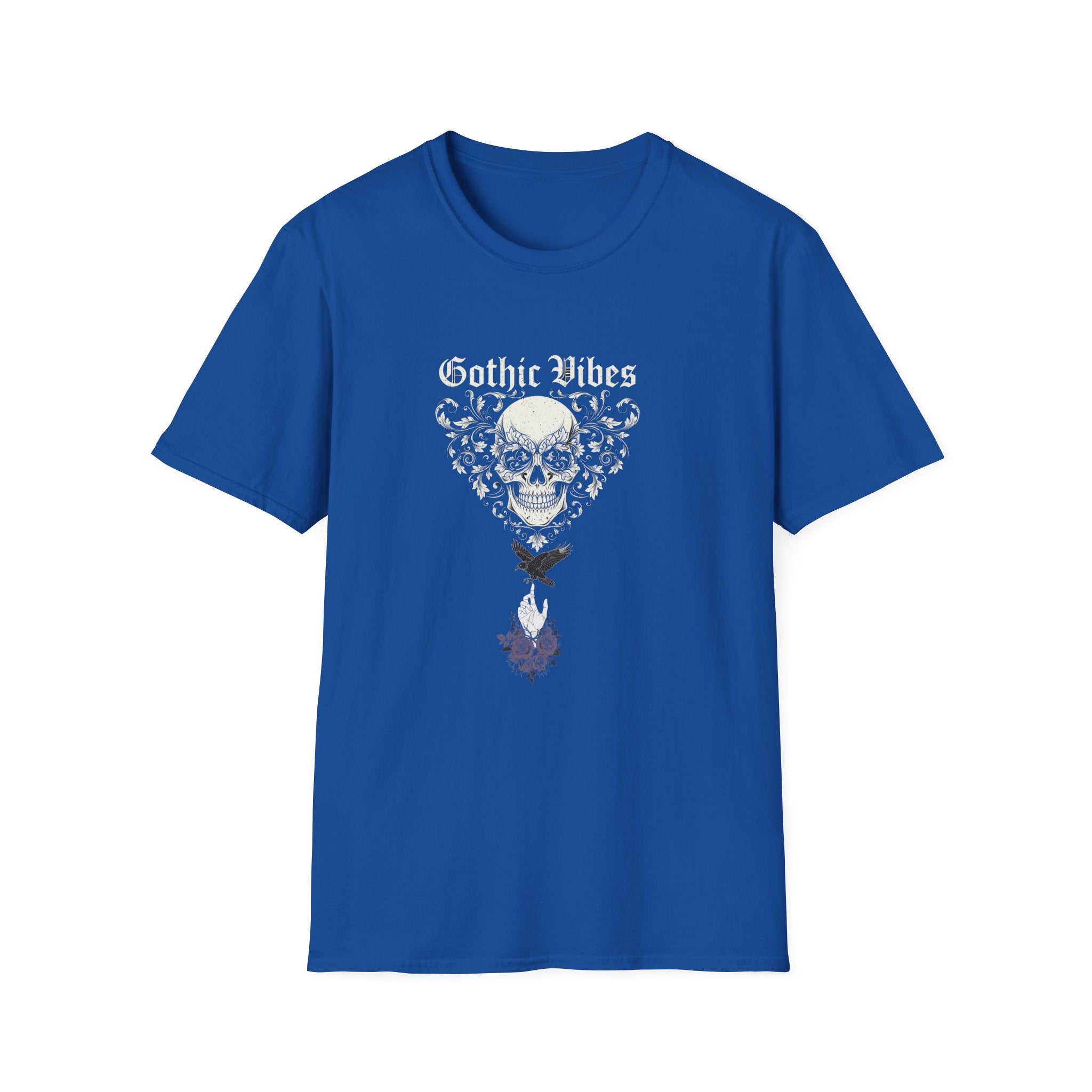 Gothic Vibes T-Shirt, Unisex Softstyle Tee for Alternative Style, Dark Aesthetic Apparel, Great for Festivals and Halloween