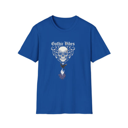 Gothic Vibes T-Shirt, Unisex Softstyle Tee for Alternative Style, Dark Aesthetic Apparel, Great for Festivals and Halloween