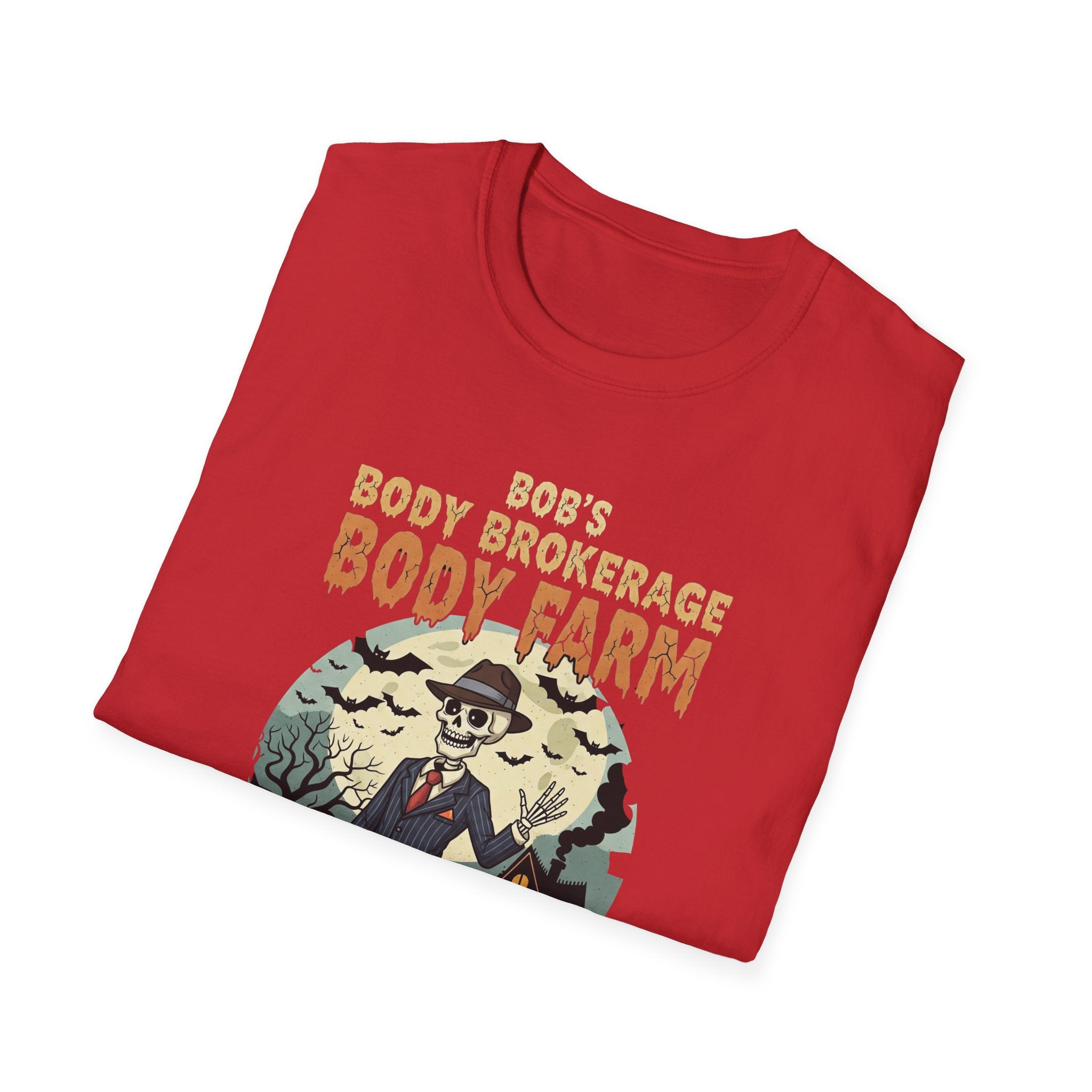 Halloween Bobs Body Brokerage Body Farm Best Deal In The End T-Shirt, Unisex Softstyle Tee, Body Farm Graphic Shirt, Halloween Party Wear, Unique Gift for Halloween Lovers