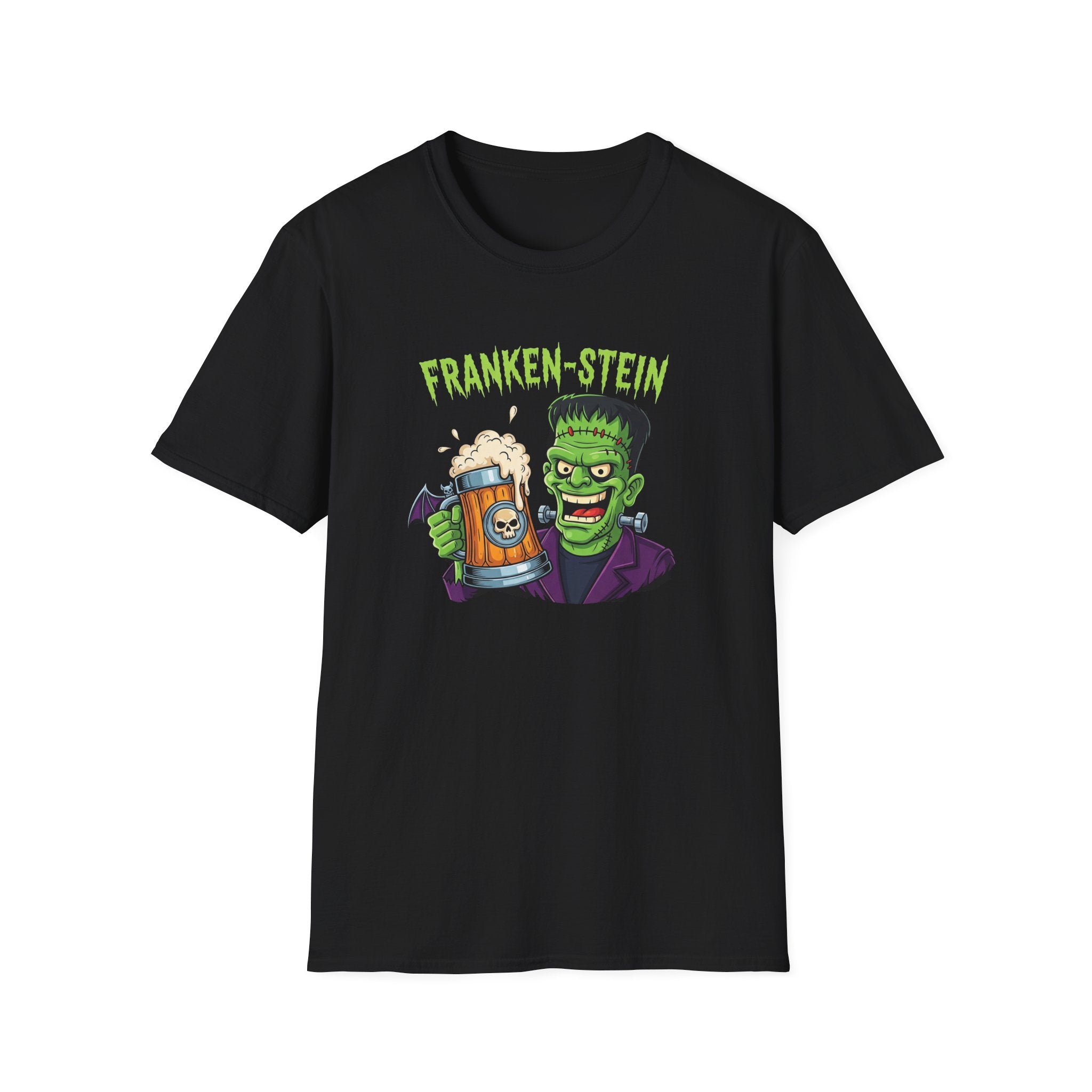 Franken-stein Beer T-Shirt, Spooky Halloween Apparel, Unisex Graphic Tee, Monster Mash Party Shirt, Halloween Costume Top, Beer Lover Gift