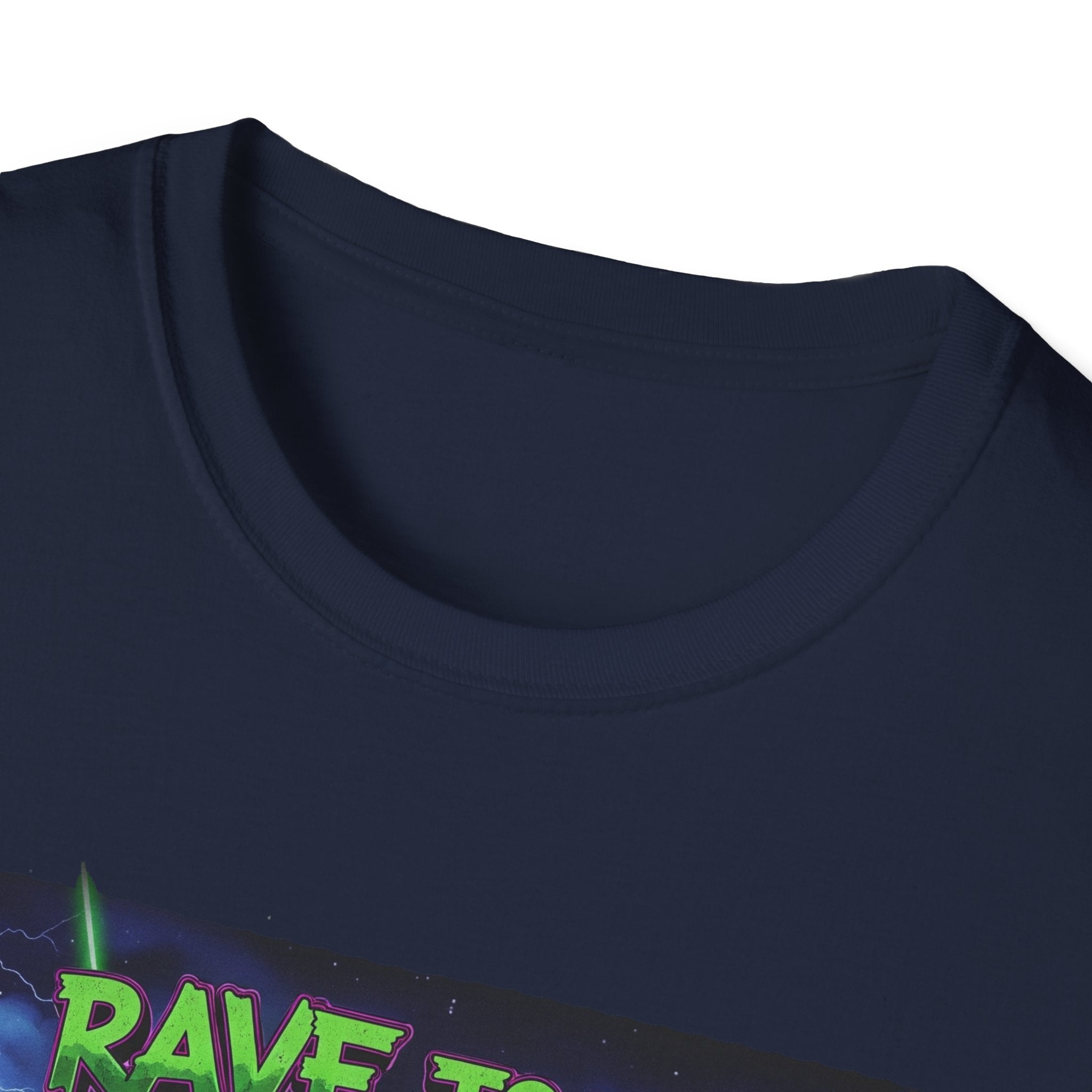 Rave to the Grave Unisex Softstyle T-Shirt | Festival Tee, Edgy Graphic Shirt, Concert Outfit, Alternative Apparel, Unique Gift
