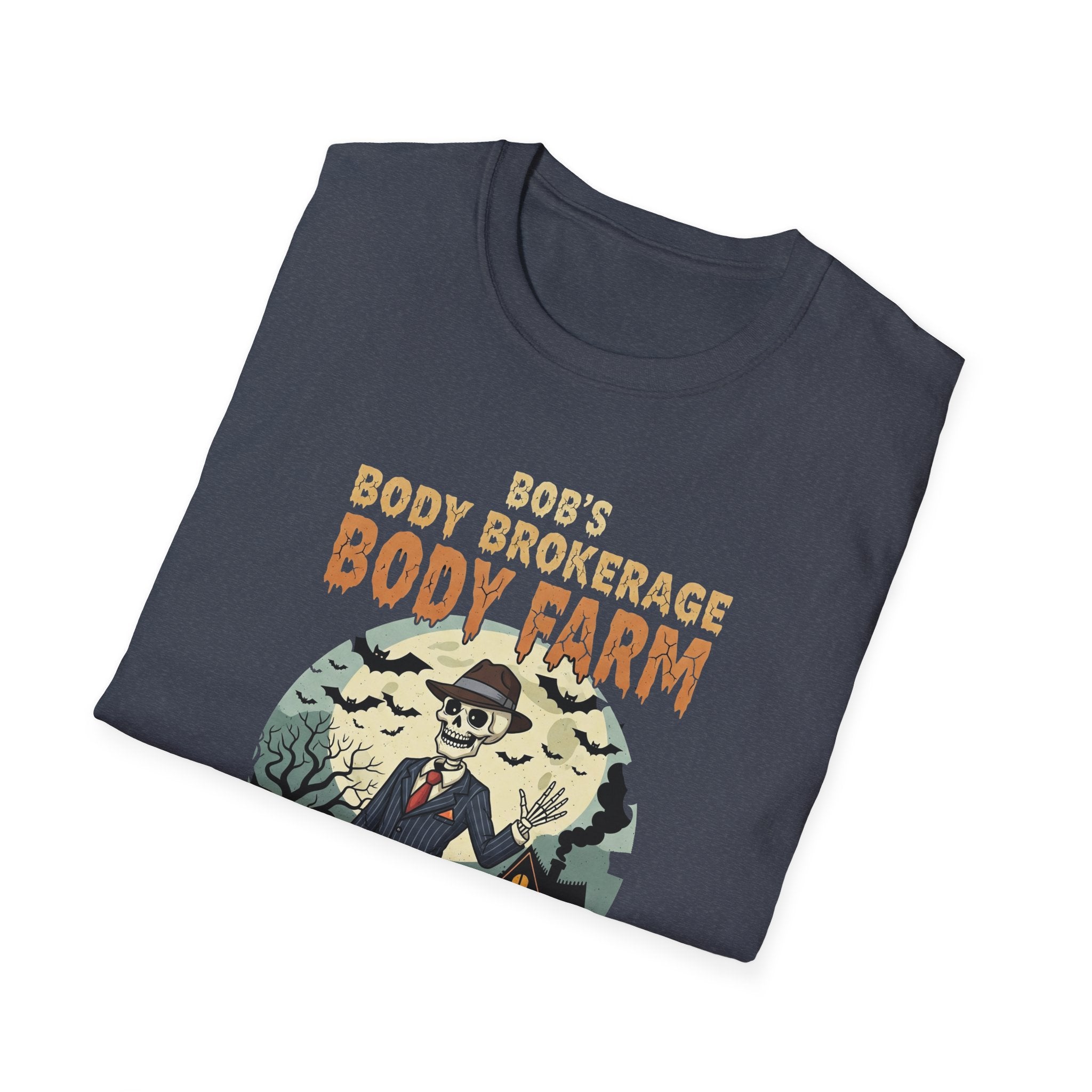Halloween Bobs Body Brokerage Body Farm Best Deal In The End T-Shirt, Unisex Softstyle Tee, Body Farm Graphic Shirt, Halloween Party Wear, Unique Gift for Halloween Lovers