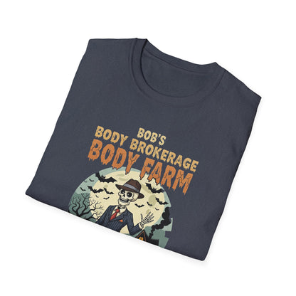 Halloween Bobs Body Brokerage Body Farm Best Deal In The End T-Shirt, Unisex Softstyle Tee, Body Farm Graphic Shirt, Halloween Party Wear, Unique Gift for Halloween Lovers