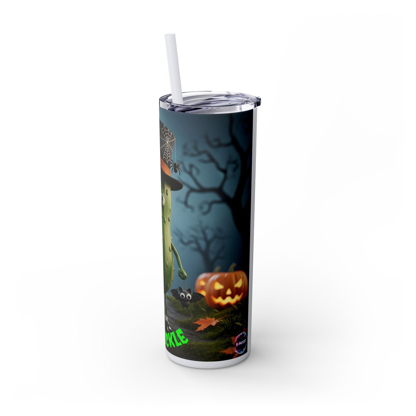 Halloween Mr. Pickle Tumbler, 20oz Skinny Tumbler with Straw, Fun for Parties, Trick or Treat, Kids Gift, Spooky Decor
