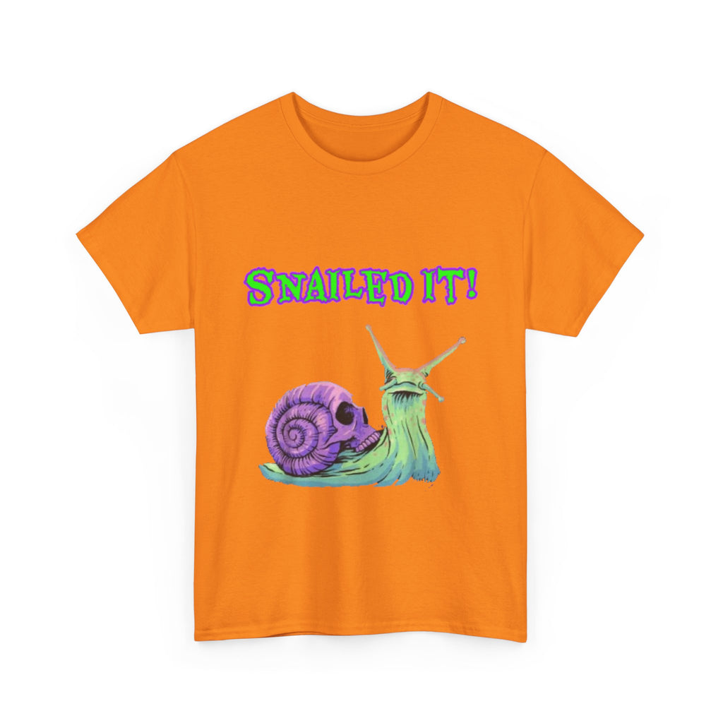 Snailed It!  Unisex Heavy Cotton Tee - "Snailed It!" T-Shirt for Fun Loving Individuals