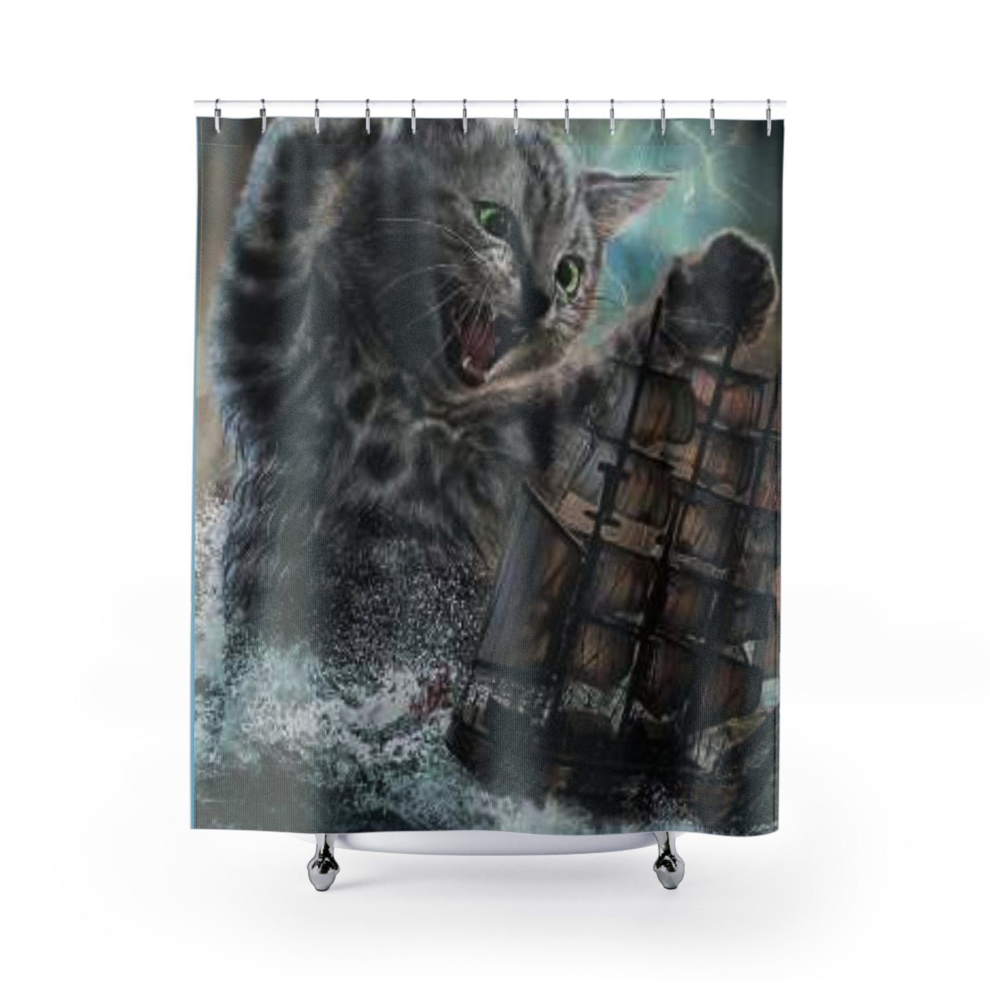 Cat Kraken Shower Curtains