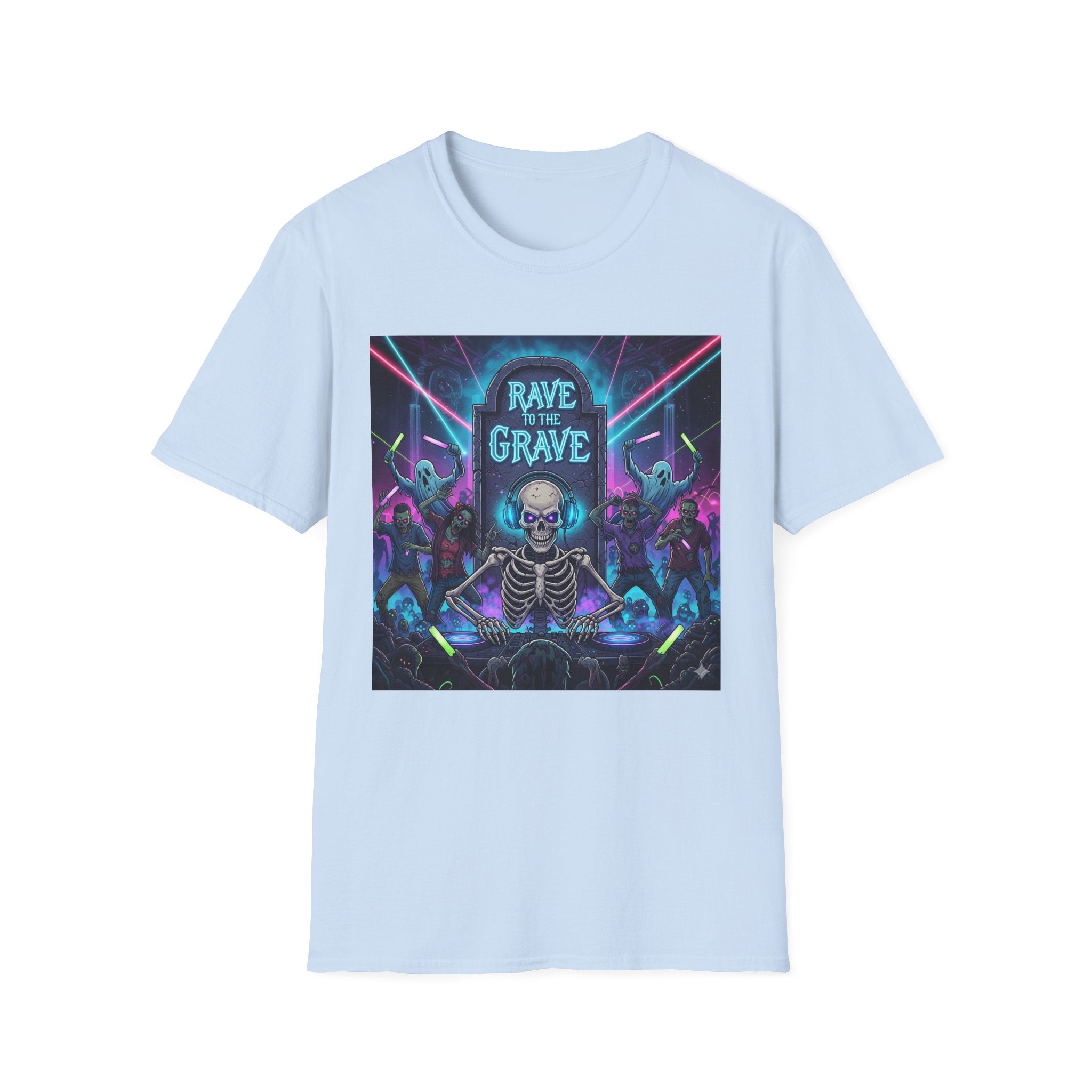 Rave to the Grave T-Shirt | Unisex Graphic Tee, Festival Wear, Halloween Costume, Edgy Apparel, Music Lovers