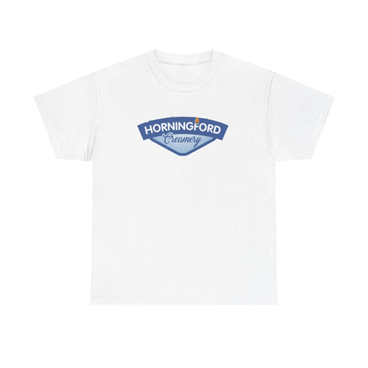 Horningford Creamery Unisex Heavy Cotton Tee - Farm Fresh Design with Cow Graphic